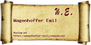 Wagenhoffer Emil névjegykártya