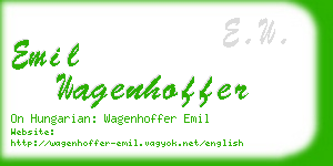 emil wagenhoffer business card
